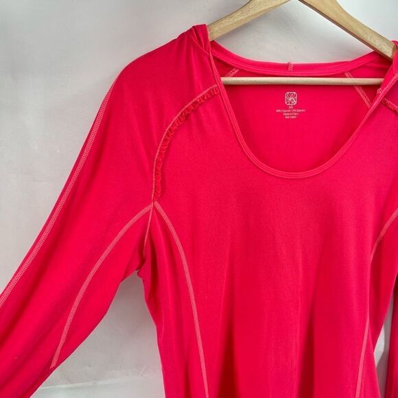 Apana Womens Active Sweatshirt Hooded Long Sleeve Pullover Stretch Pink Size XL - Picture 7 of 11